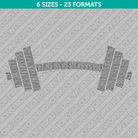 Dumbbell Gym Weight Barbell Embroidery Design - 6 Sizes - INSTANT DOWNLOAD