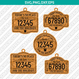 Editable Custom Christmas Zip Code Ornament SVG Cut File Vector Cricut Png