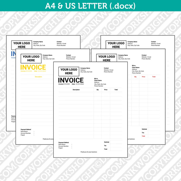 invoice-template-word-printable-bill-receipt-digital-order-form-a4-dnkworkshop for Free Blank Invoice Template Printable Invoice Template Word - Printable Bill Receipt Digital Order Form | A4 – DNKWorkshop for Free Blank Invoice Template Printable