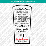 Fillable Editable PDF Tumbler Care Instructions Card Pack Printable PDF SVG Silhouette Cameo Cricut Cut File Vector Png Eps Dxf