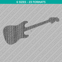 Electric Guitar Embroidery Design - 6 Sizes - INSTANT DOWNLOAD