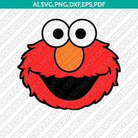 Elmo Cookie Monster Face Sesame Street SVG Sticker Decal Silhouette Cameo Cricut Cut File Clipart Png Eps Dxf Vector