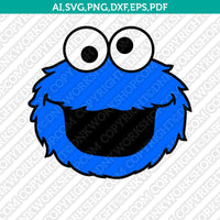 Elmo Cookie Monster Face Sesame Street SVG Sticker Decal Silhouette Cameo Cricut Cut File Clipart Png Eps Dxf Vector