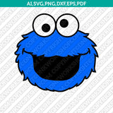 Elmo Cookie Monster Face Sesame Street SVG Sticker Decal Silhouette Cameo Cricut Cut File Clipart Png Eps Dxf Vector