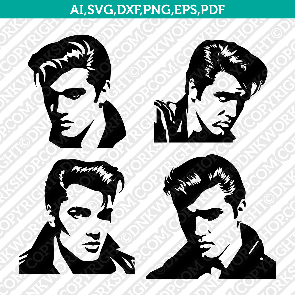 Elvis Presley Svg Cut File Cricut Clipart Silhouette Png Dnkworkshop 3488