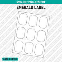 Emerald Label Template SVG Vector Cricut Cut File Clipart Png Eps Dxf