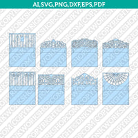 A7 Envelope Template For 5x7 Invitation Template SVG Laser Cut File Vector Cricut Silhouette Cameo Clipart Png Dxf Eps