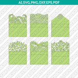 A7 Floral Envelope For 5x7 Invitation Template SVG Laser Cut File Vector Cricut Silhouette Cameo Clipart Png Dxf Eps