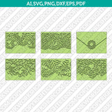 A7 Floral Envelope For 5x7 Invitation Template SVG Laser Cut File Vector Cricut Silhouette Cameo Clipart Png Dxf Eps