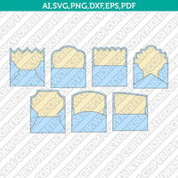 A7 Envelope Template For 5x7 Invitation Template SVG Laser Cut File Vector Cricut Silhouette Cameo Clipart Png Dxf Eps