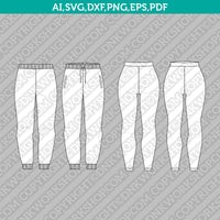 Essentials Set Hoodie Joggers Shorts Legging Sportswear Activewear Bundle SVG Sketch Fashion CAD Technical Flat Cut File PDF Vector Cricut