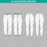 Essentials Set Hoodie Joggers Shorts Legging Sportswear Activewear Bundle SVG Sketch Fashion CAD Technical Flat Cut File PDF Vector Cricut