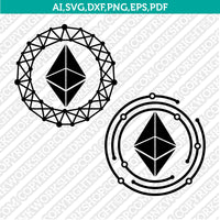 Ethereum Logo SVG Cryptocurrency Cricut CutFile Clipart Dxf Eps Png Silhouette Cameo