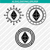 Ethereum Logo SVG Cryptocurrency Cricut CutFile Clipart Dxf Eps Png Silhouette Cameo
