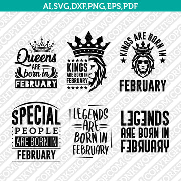 February birthday SVG cut file design