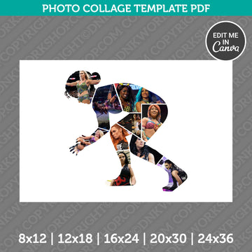 Female Wrestler Collage Template
