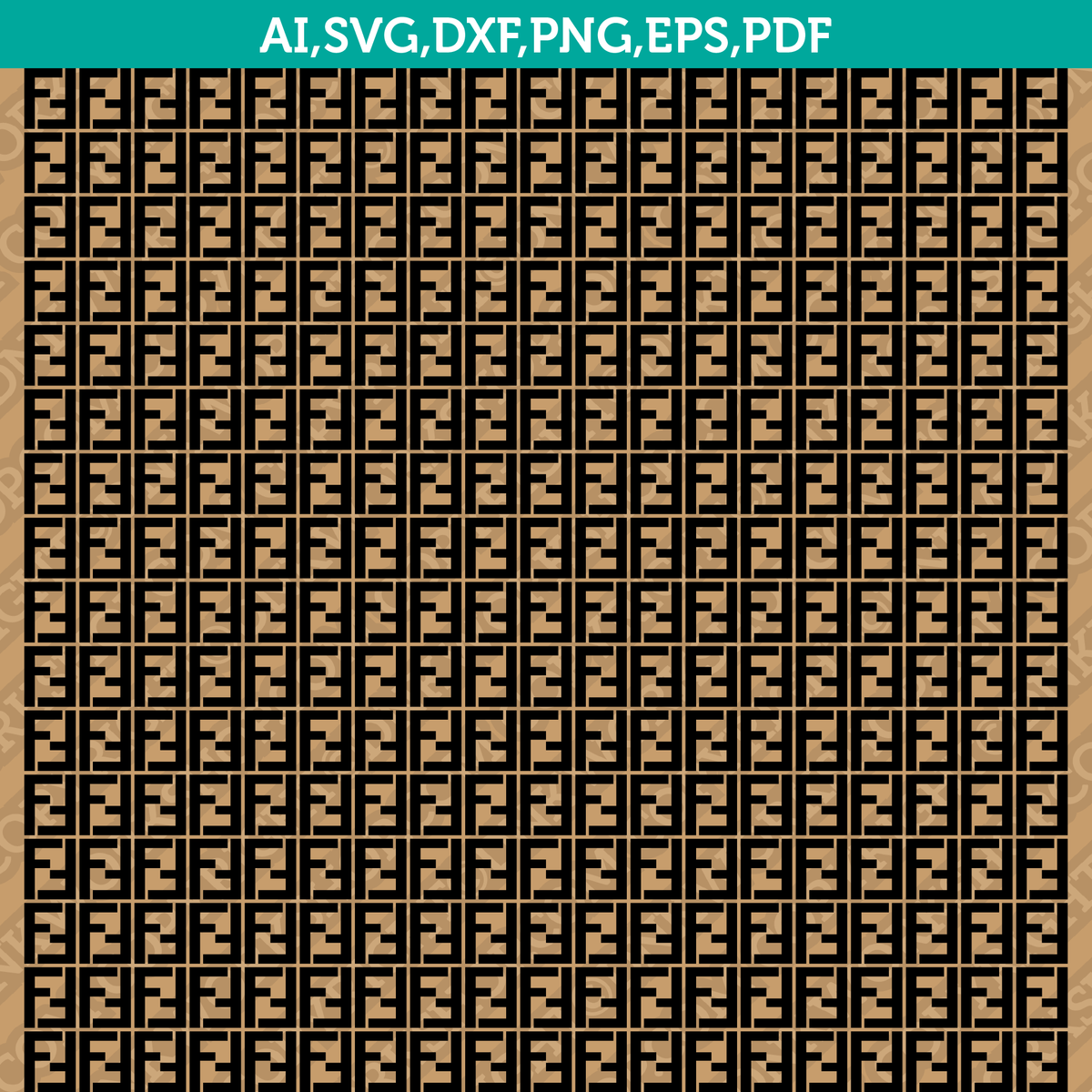 Fendi Pattern SVG Cricut Cut File Sticker Decal Clipart Png Eps Dxf Ve ...