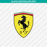 Ferrari Logo SVG Silhouette Cameo Cricut Cut File Vector Png Eps Dxf
