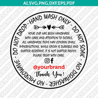 Fillable Editable PDF Tumbler Care Instructions Card Pack Printable PDF SVG Silhouette Cameo Cricut Cut File Vector Png Eps Dxf