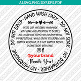 Fillable Editable PDF Tumbler Care Instructions Card Pack Printable PDF SVG Silhouette Cameo Cricut Cut File Vector Png Eps Dxf