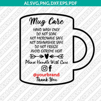 Fillable Editable PDF Tumbler Care Instructions Card Pack Printable PDF SVG Silhouette Cameo Cricut Cut File Vector Png Eps Dxf