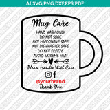 Fillable Editable PDF Tumbler Care Instructions Card Pack Printable PDF SVG Silhouette Cameo Cricut Cut File Vector Png Eps Dxf
