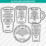 Fillable Editable PDF Tumbler Care Instructions Card Pack Printable PDF SVG Silhouette Cameo Cricut Cut File Vector Png Eps Dxf