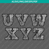Fingerprint Letters Font Alphabet SVG Cut File Vector Silhouette Cameo Cricut Clipart Png Dxf Eps