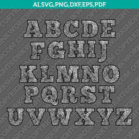 Fingerprint Letters Font Alphabet SVG Cut File Vector Silhouette Cameo Cricut Clipart Png Dxf Eps
