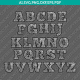 Fingerprint Letters Font Alphabet SVG Cut File Vector Silhouette Cameo Cricut Clipart Png Dxf Eps