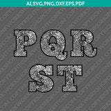 Fingerprint Letters Font Alphabet SVG Cut File Vector Silhouette Cameo Cricut Clipart Png Dxf Eps