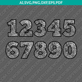 Fingerprint Numbers SVG Cut File Vector Silhouette Cameo Cricut Clipart Png Dxf Eps
