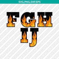 Fire Flame Number Alphabet SVG Vector Silhouette Cricut PNG – DNKWorkshop