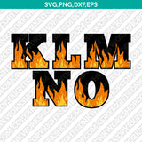 Fire Flame Number Alphabet SVG Vector Silhouette Cameo Cricut Png