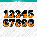 Fire Flame Number Alphabet SVG Vector Silhouette Cameo Cricut Png