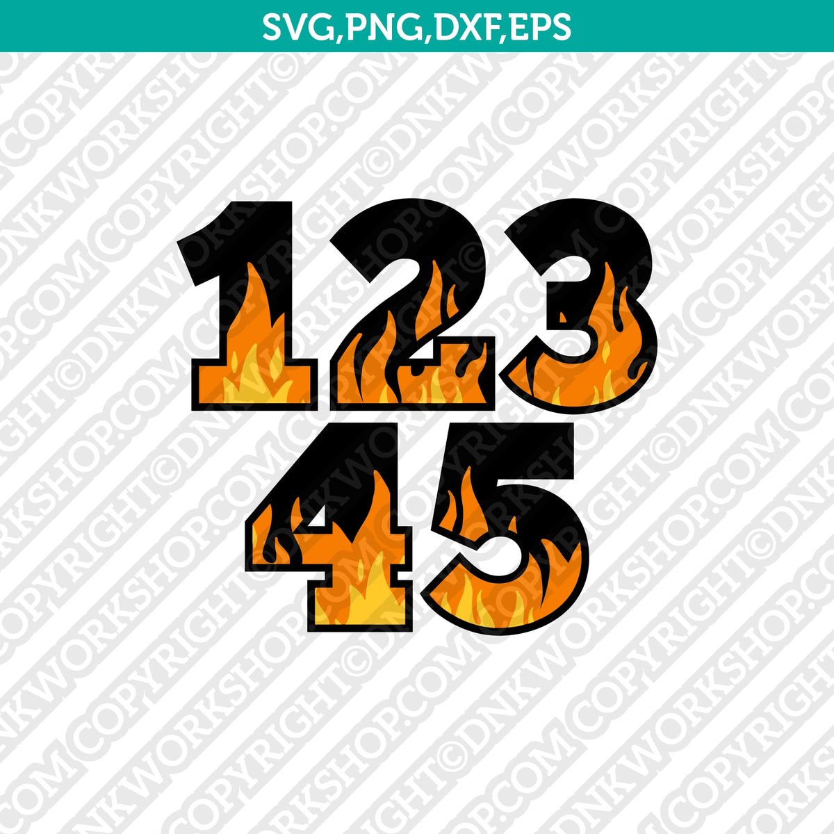 Fire Flame Number Alphabet SVG Vector Silhouette Cricut PNG – DNKWorkshop