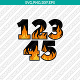 Fire Flame Number Alphabet SVG Vector Silhouette Cameo Cricut Png