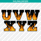 Fire Flame Number Alphabet SVG Vector Silhouette Cameo Cricut Png
