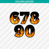 Fire Flame Number Alphabet SVG Vector Silhouette Cameo Cricut Png