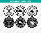 Fire Department Emblem Badge Fireman Wife Firefighter SVG Vector Cricut Laser Cut File Clipart Png Eps Dxf