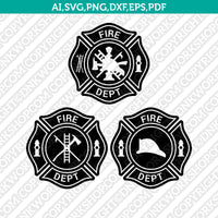 Fire Department Emblem Badge Fireman Wife Firefighter SVG Vector Cricut Laser Cut File Clipart Png Eps Dxf