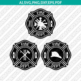 Fire Department Emblem Badge Fireman Wife Firefighter SVG Vector Cricut Laser Cut File Clipart Png Eps Dxf
