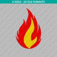 Fire Flame Embroidery Design - 6 Sizes - INSTANT DOWNLOAD