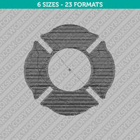 Fire Rescue Maltese Cross Monogram Embroidery Design - 6 Sizes - INSTANT DOWNLOAD