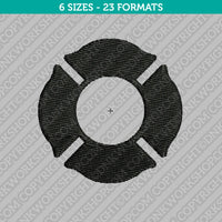 Fire Rescue Maltese Cross Monogram Embroidery Design - 6 Sizes - INSTANT DOWNLOAD