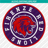 Firenze Red Lions SVG Bundle | AFLE Football Logo Vector Cricut