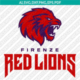 Firenze Red Lions SVG Bundle | AFLE Football Logo Vector Cricut