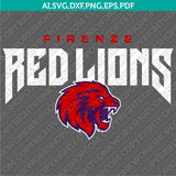 Firenze Red Lions SVG Bundle | AFLE Football Logo Vector Cricut
