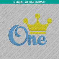First Baby Boy Birthday One King Newborn Embroidery Design - 6 Sizes - INSTANT DOWNLOAD