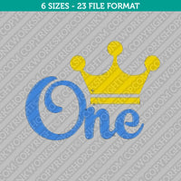 First Baby Boy Birthday One King Newborn Embroidery Design - 6 Sizes - INSTANT DOWNLOAD